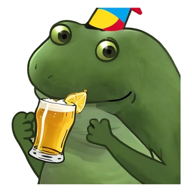 holding a beer sticker