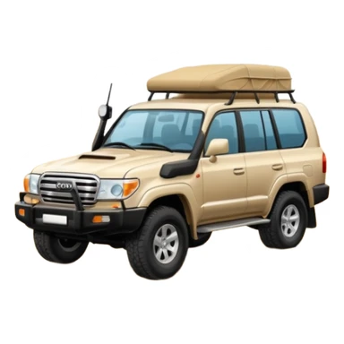 the name 'Doha' integrated with a Land Cruiser 2007 and sand dunes in emoji style sticker