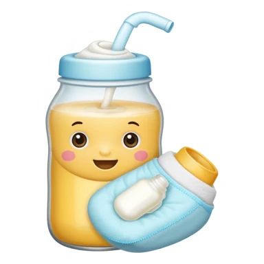 milk baby bottle and diaper sticker
