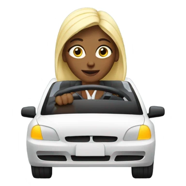 Lady driving car being an uber  sticker