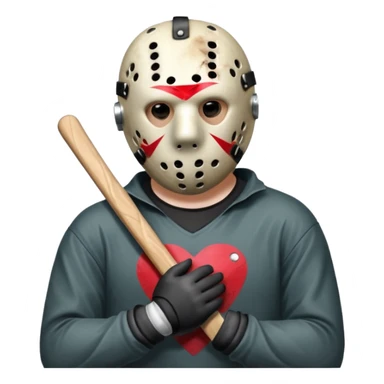 Jason Voorhees, looking cute, with his hands clasped in front of him, at a sideways angle, looks like he is in love sticker