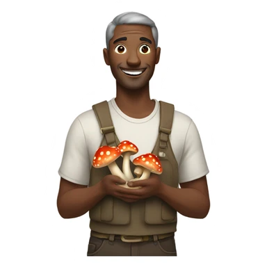 Man holding mushrooms sticker