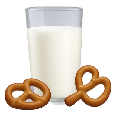 A glass of milk with a pretzel sticker