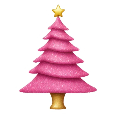 Pink glitter Christmas tree sticker