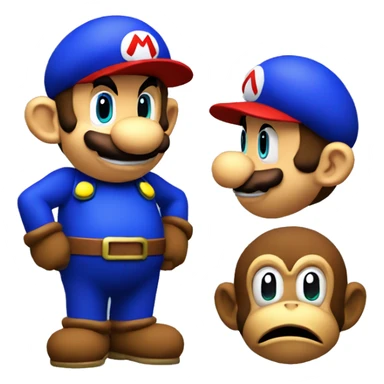 super mario 64 in monkey costume sticker