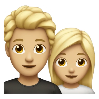 blonde and black haired duo sticker