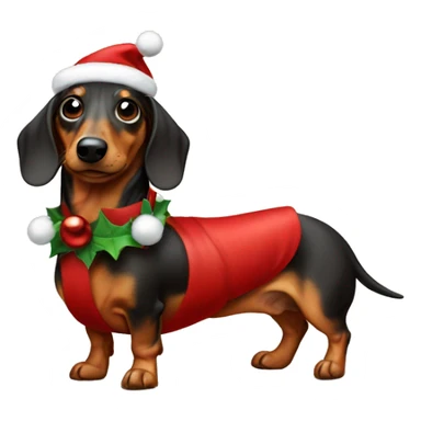 wiener dog in a christmas outfit sticker
