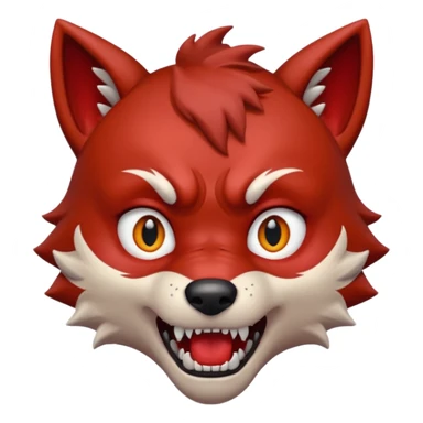 Wolf Boy Red Scared sticker