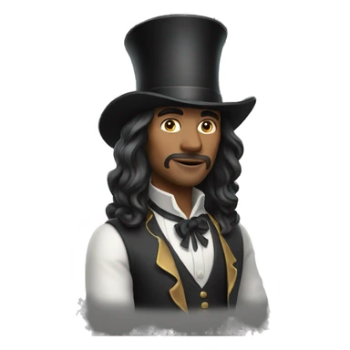 magician with long hair sticker