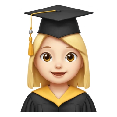 A smart chick emoji wearing a graduation cap sticker