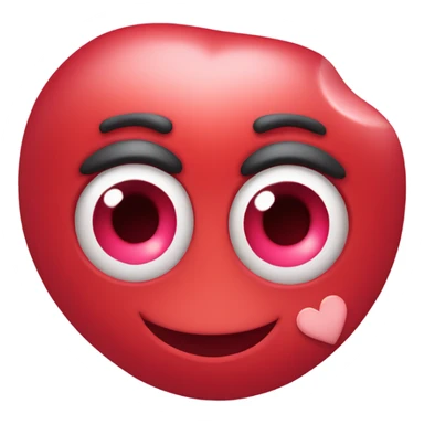 Red Love heart with just 2 eyes sticker