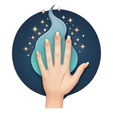 Soft Neutrals → Beige hands + slate blue accents 🌫 Warm Gradient → Peach to mint with gold sparks 🌟 Bold Monochrome → Navy + silver lines 🌌 sticker