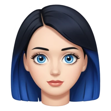 Katy Perry with blue eyes, black hair sticker
