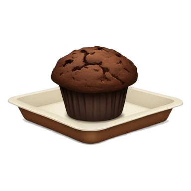 A tray with chocolate muffin sticker