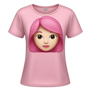 A 3D cartoon rose-pink women’s top with short sleeves, soft fabric texture, gentle lighting, isolated on plain background, Memoji-style. sticker
