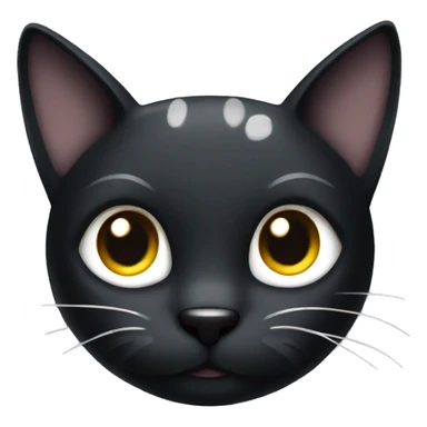 A Black cat work white Spots in the Face  sticker
