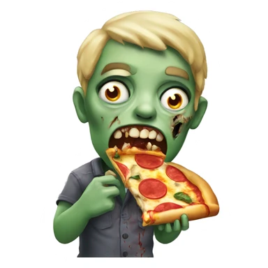 zombie eating pizza sticker