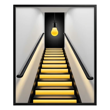 Lights up stairs looking down stairs sticker