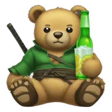 Roronoa-Zoro-drink-bear sticker