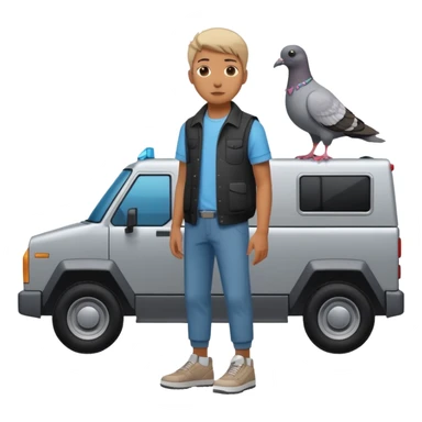 Pigeon + Cybertruck + Shoes = Piccone Macchina sticker