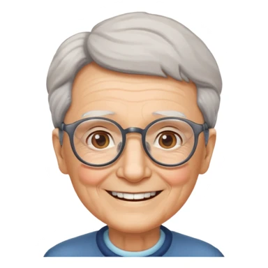 elderly with glasses sticker
