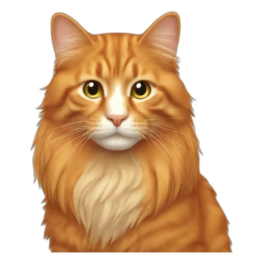 orange cat long hair sticker