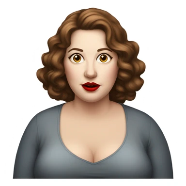 profle picture stunning fat white woman, red lips, long brown hair sticker