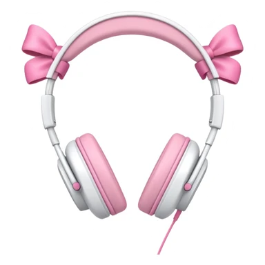 White headphones with pink bows sticker
