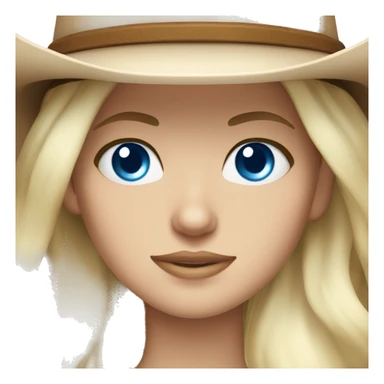 Pretty white girl blue eyes cowgirl  sticker