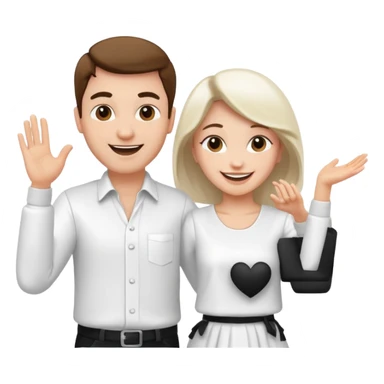 Man and woman dancing white sticker