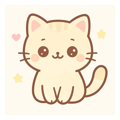 a cute cat, kawaii style sticker