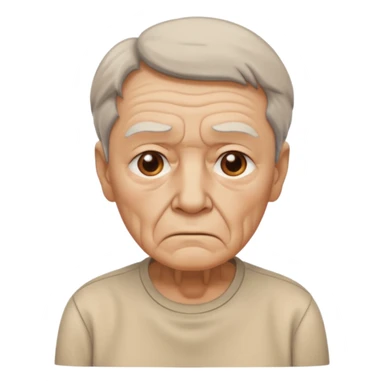 elderly sad with beige shirt sticker