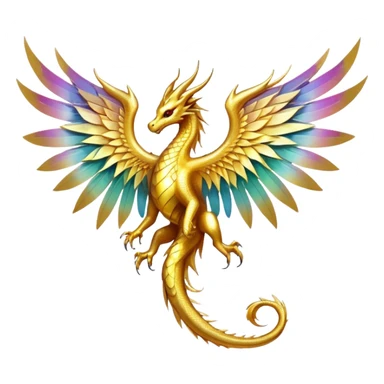 Golden Dragon wings sticker
