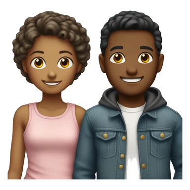 smiling boy and girl in casual outfits sticker