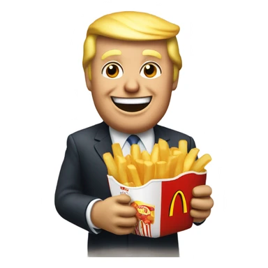 Trump holding McDonald’s French fries sticker