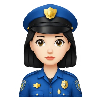 white woman wear police's uniform sticker