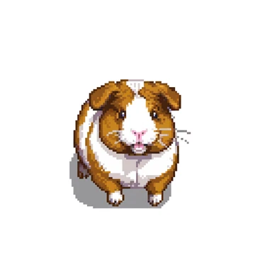 guinea pig running in grass sticker