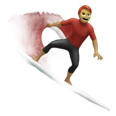 Person surfing a red wave sticker