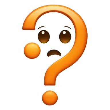Question mark orange face while smiling  sticker