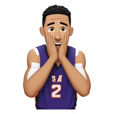 Devin Booker covering his ears with his hands, annoyed, mad  sticker
