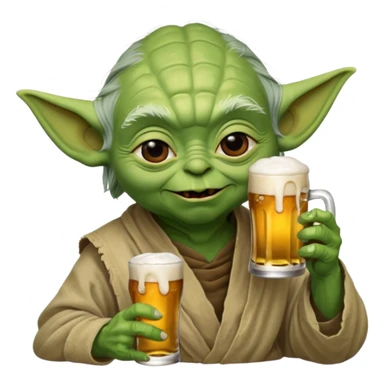 Yoda qui boit une biere sticker