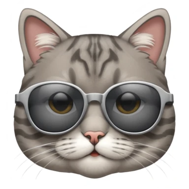 Grey tabby cat in sunglasses sticker