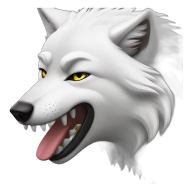 white wolf slurping a bobba sticker