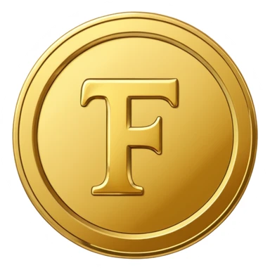 gold coin with the letter "T" on it sticker