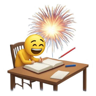 2024 writing with fireworks around it sticker