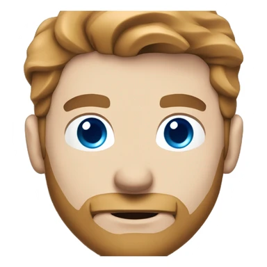 White superman, redish hair, blue eyes, redish brownish facial hair, very handsome, scruffy beard sticker