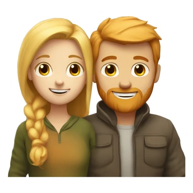 couple hug with warm smiles blonde girl and ginger man  sticker