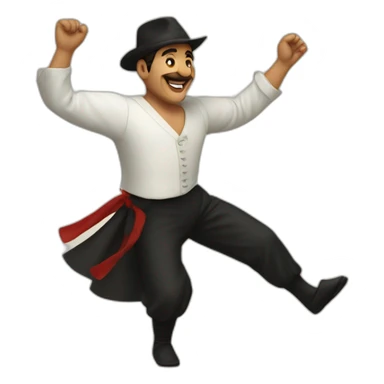 basque man dancing sticker