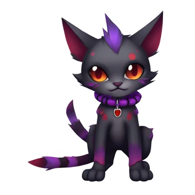 Vampiric dark edgy punk cat fakemon with red purple edgy markings full body  sticker