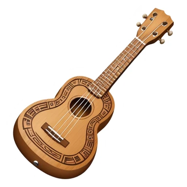 Ukulele with tribal Hawaiian carvings sticker